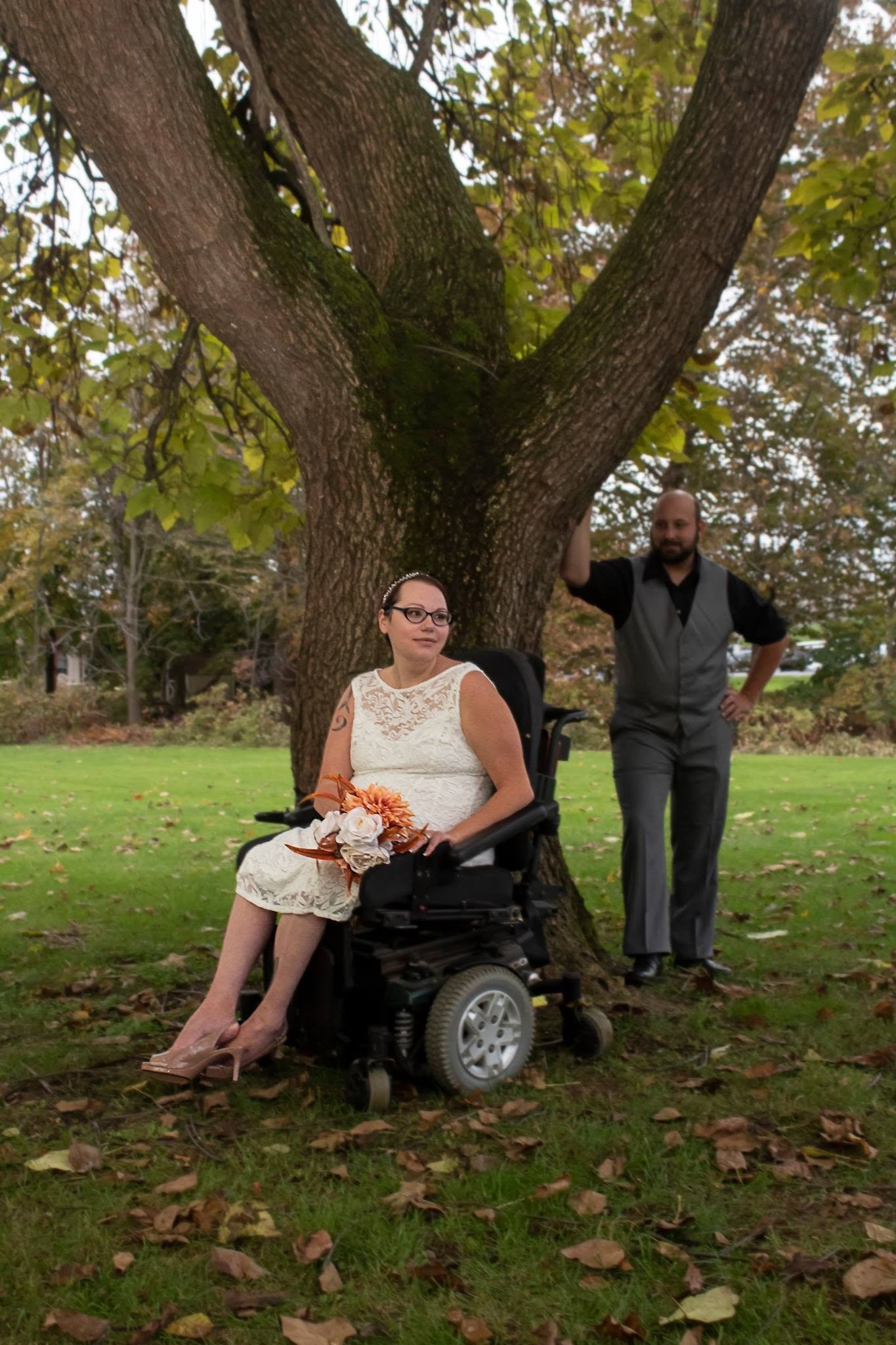 Jenn of Rolling Health Revolution with her husband, Josh, on their wedding day 